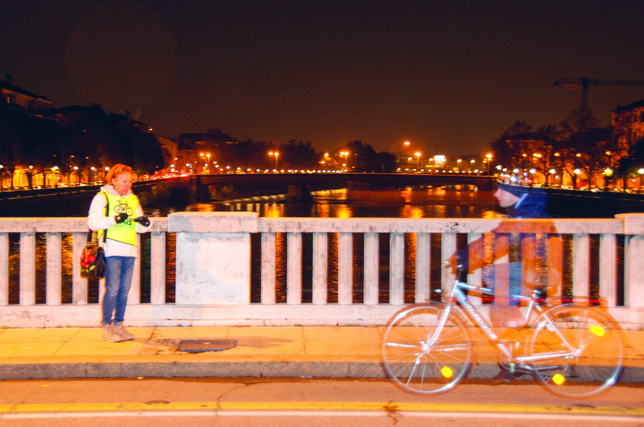 Ciclista illuminato Verona