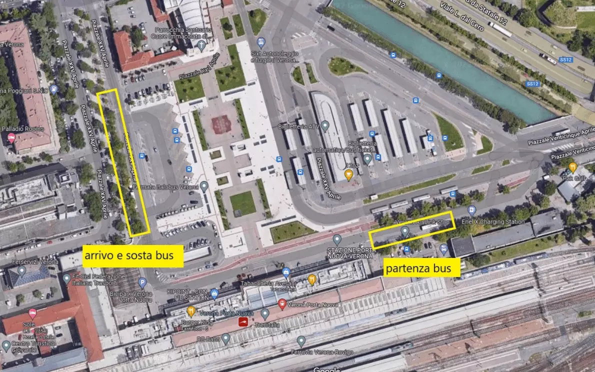Partenze e arrivi bus sostitutivi Verona