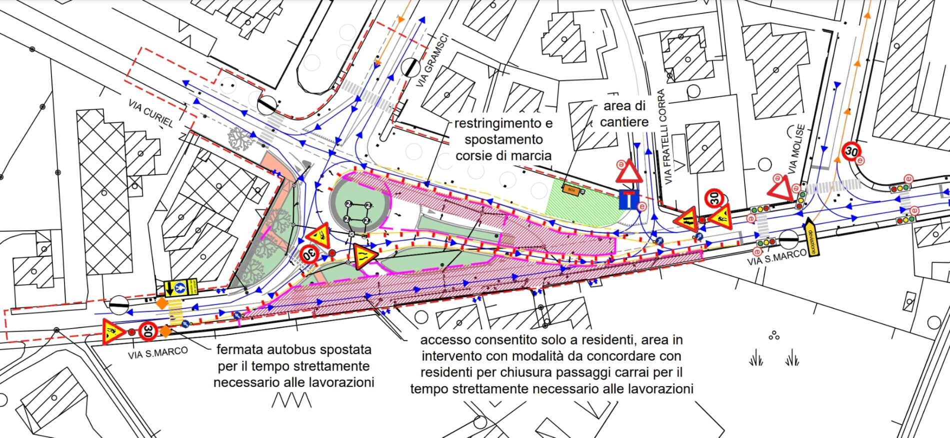 cantiere nuova rotatoria via San Marco