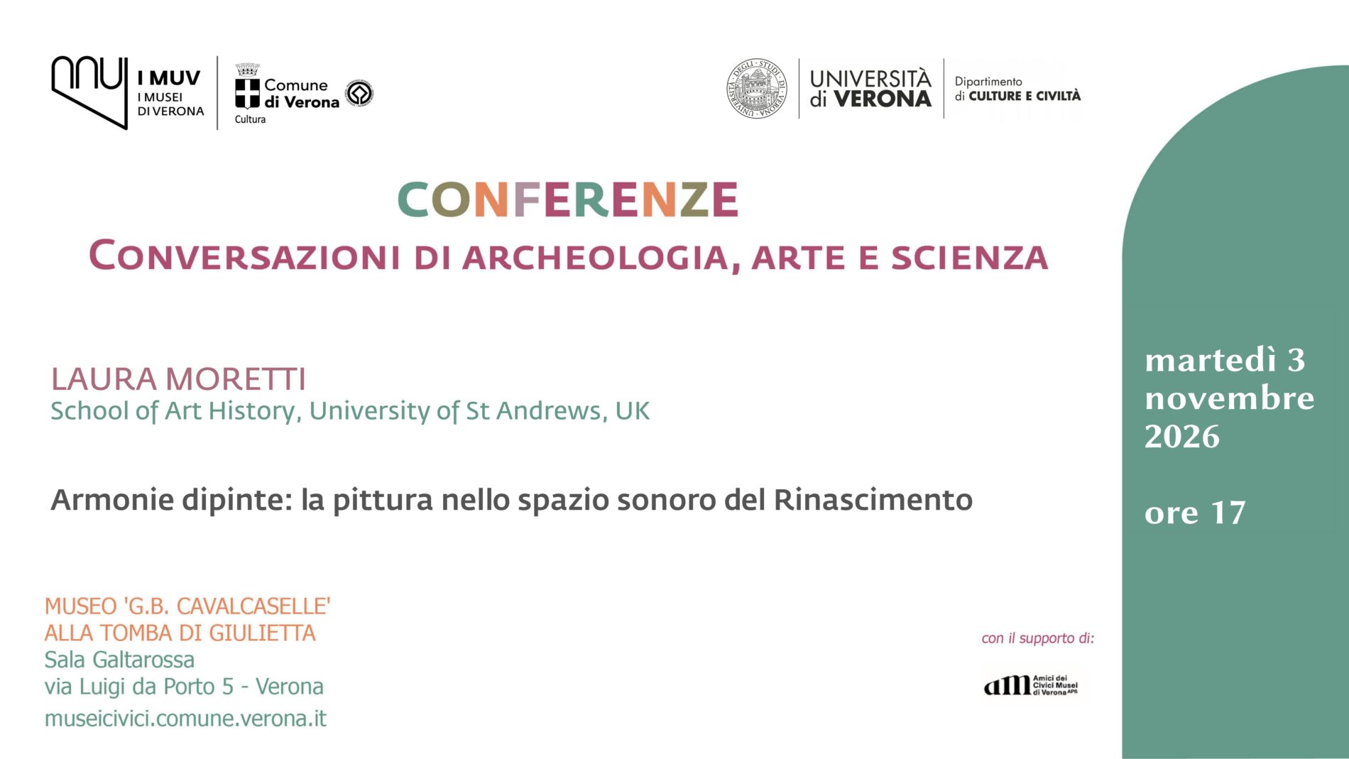 Laura Moretti conferenza Verona locandina
